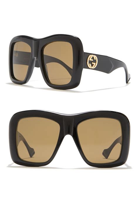 gucci modified round 54mm sunglasses|Gucci 54mm oversized square sunglasses.